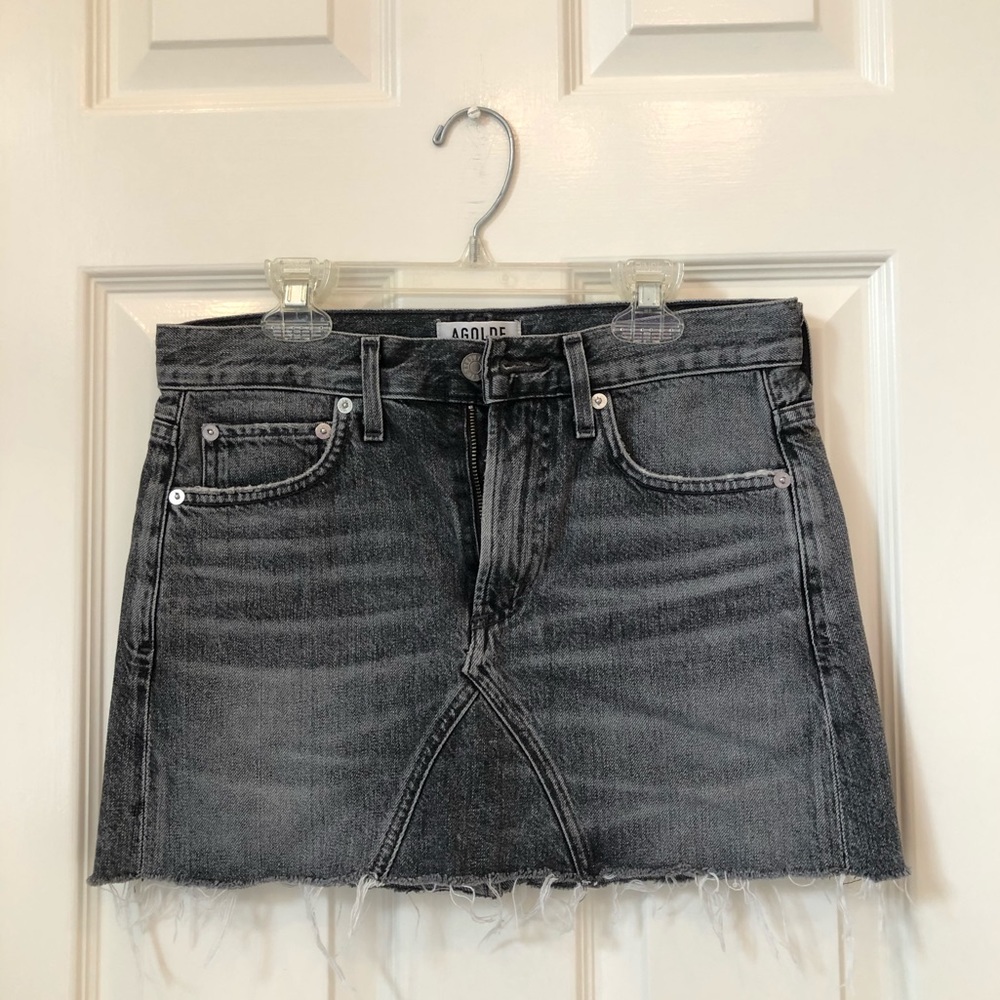 Grey Agolde mini jean skirt